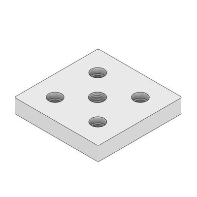 MODULAR SOLUTIONS MOUNTING PLATE 90 X 90 M16 THREADED THRU HOLE